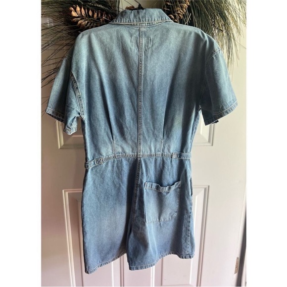 Jessica Simpson denim jean Christen romper shorts jumpsuit size small - Picture 3 of 14